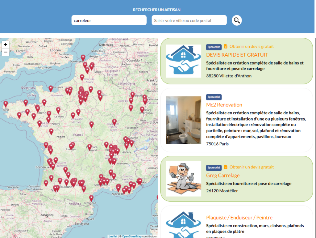 trouver un carreleur